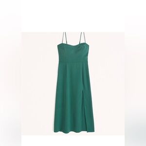 Abercrombie Camille midi dress- green-size small tall